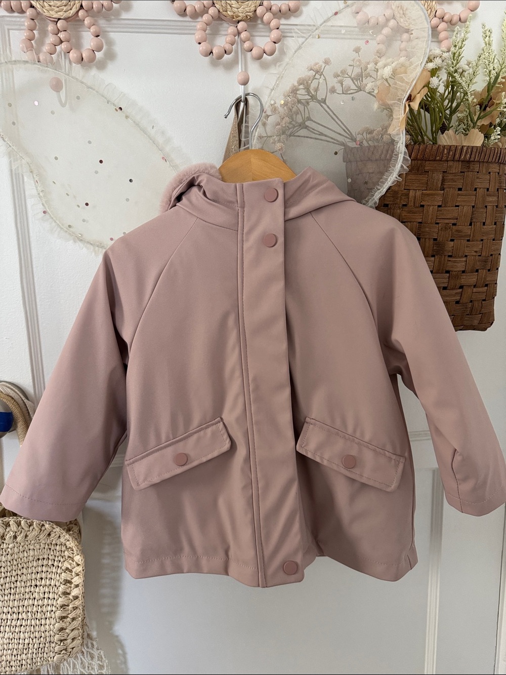 Zara Toddler Dusty Pink Rain Jacket